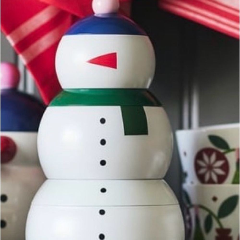Cookie tin snowman IKEA Colorful Stacking dry good storage Christmas table decor - Picture 4 of 8